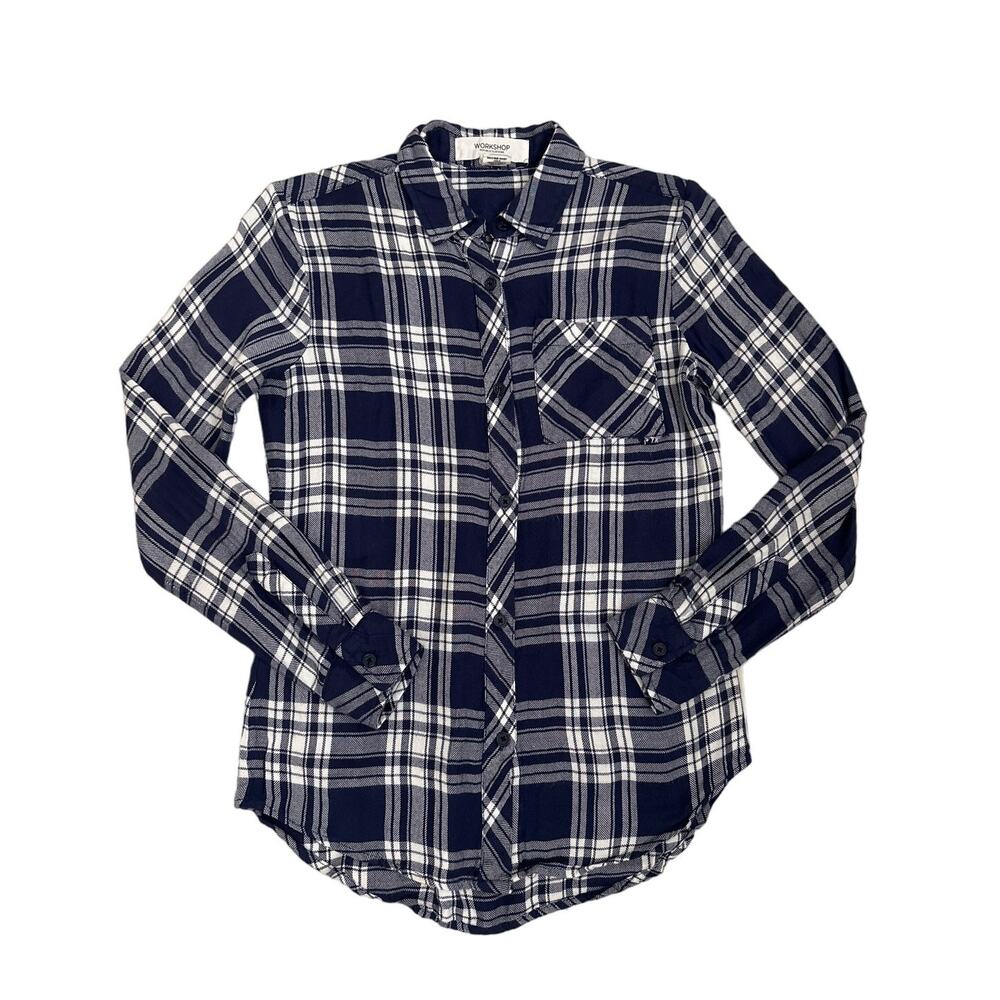 Workshop Nordstrom Flannel Fall Long Sleeve Button Down Shirt Size Women's XS